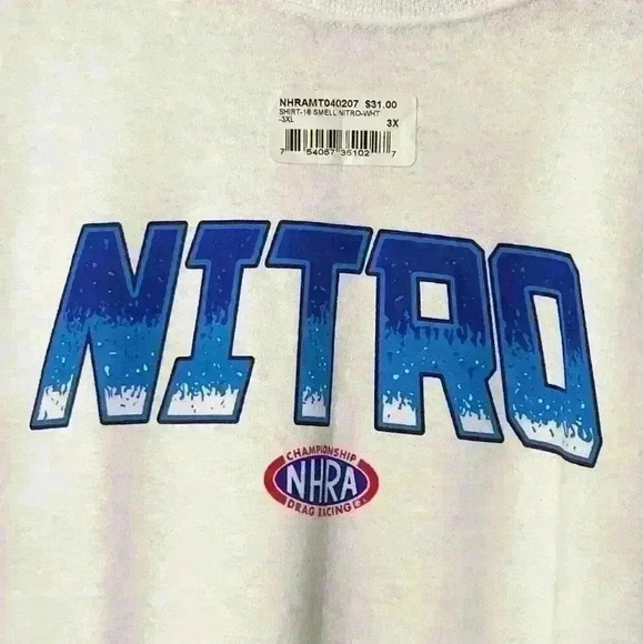 NHRA men's NITRO  white T-shirt size 3X NWT - Picture 1 of 8